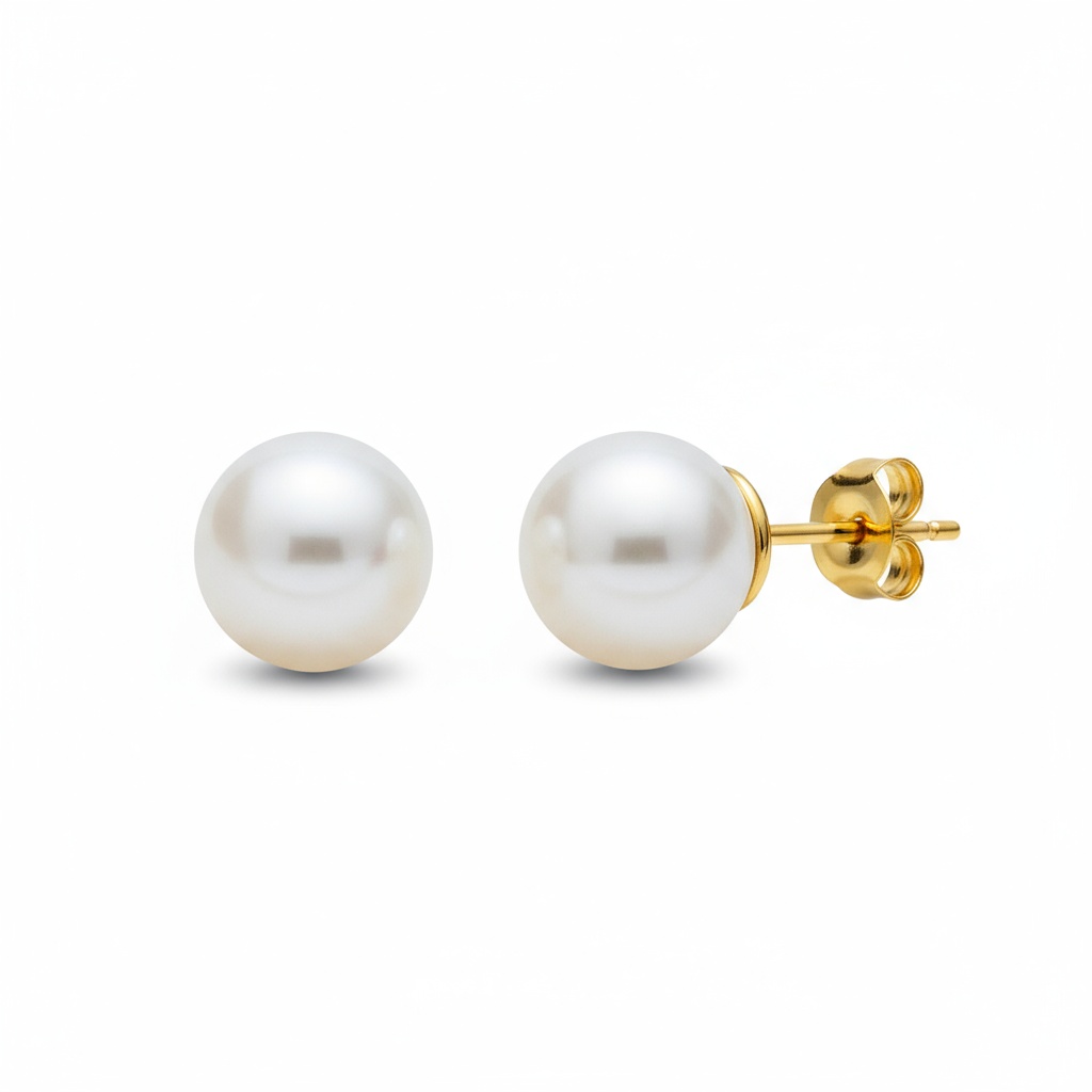 PENDIENTES ORO 18KL P. AUSTRALIANA 9 MM