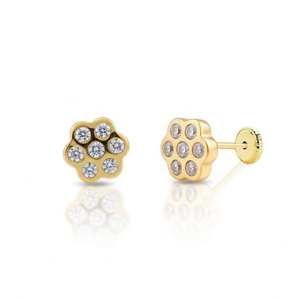 PENDIENTES ORO 18KL FLOR 