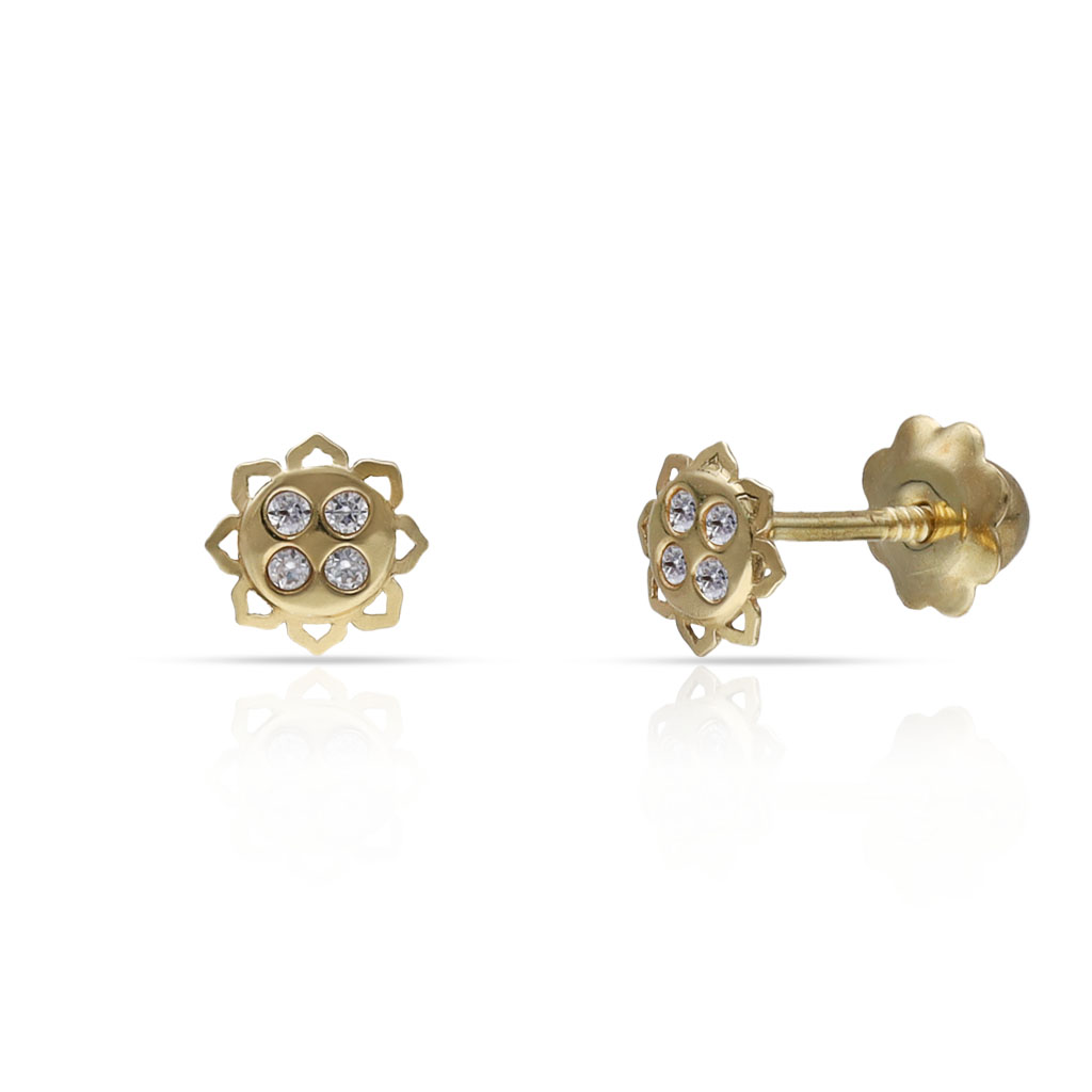 PENDIENTES ORO 18KL FLOR
