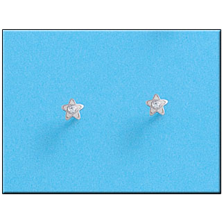 PENDIENTES ORO BLANCO 18KL ESTRELLAS