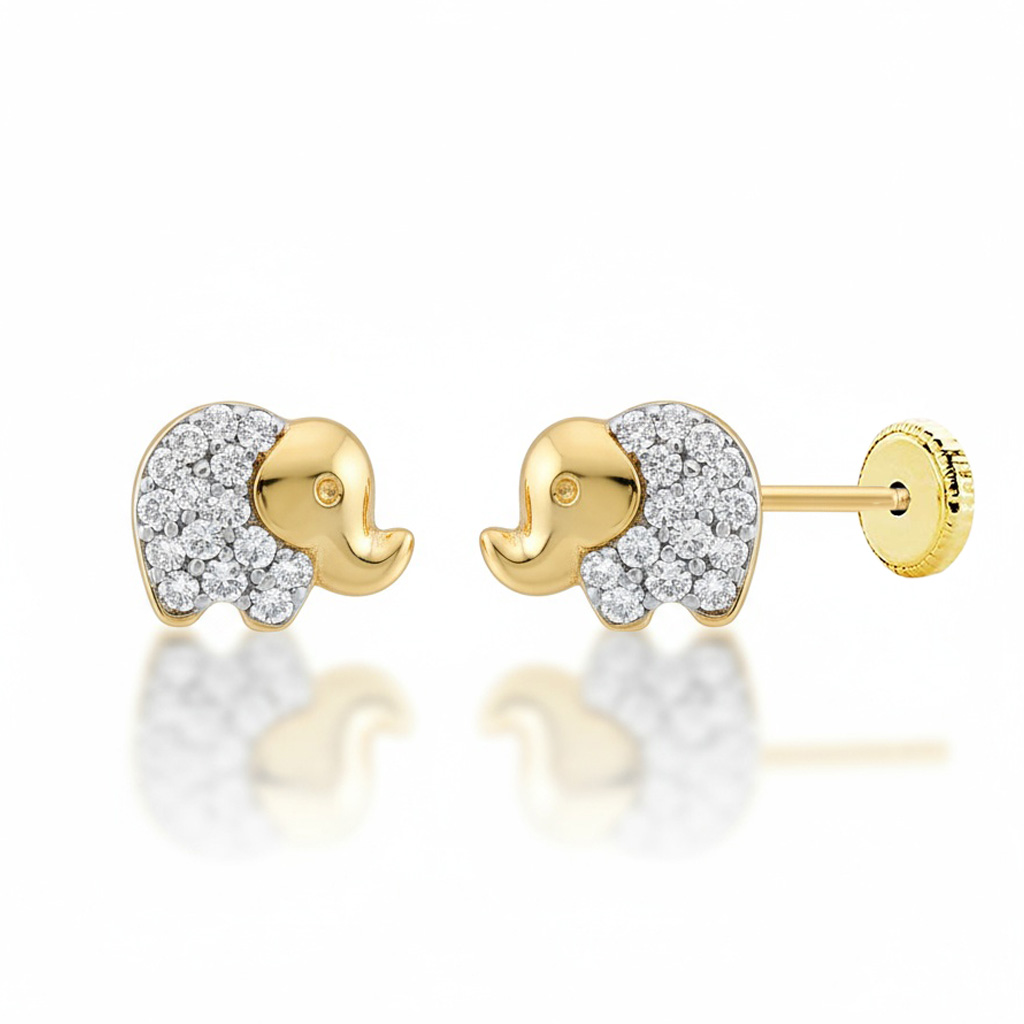 PENDIENTES ORO 18KL ELEFANTE