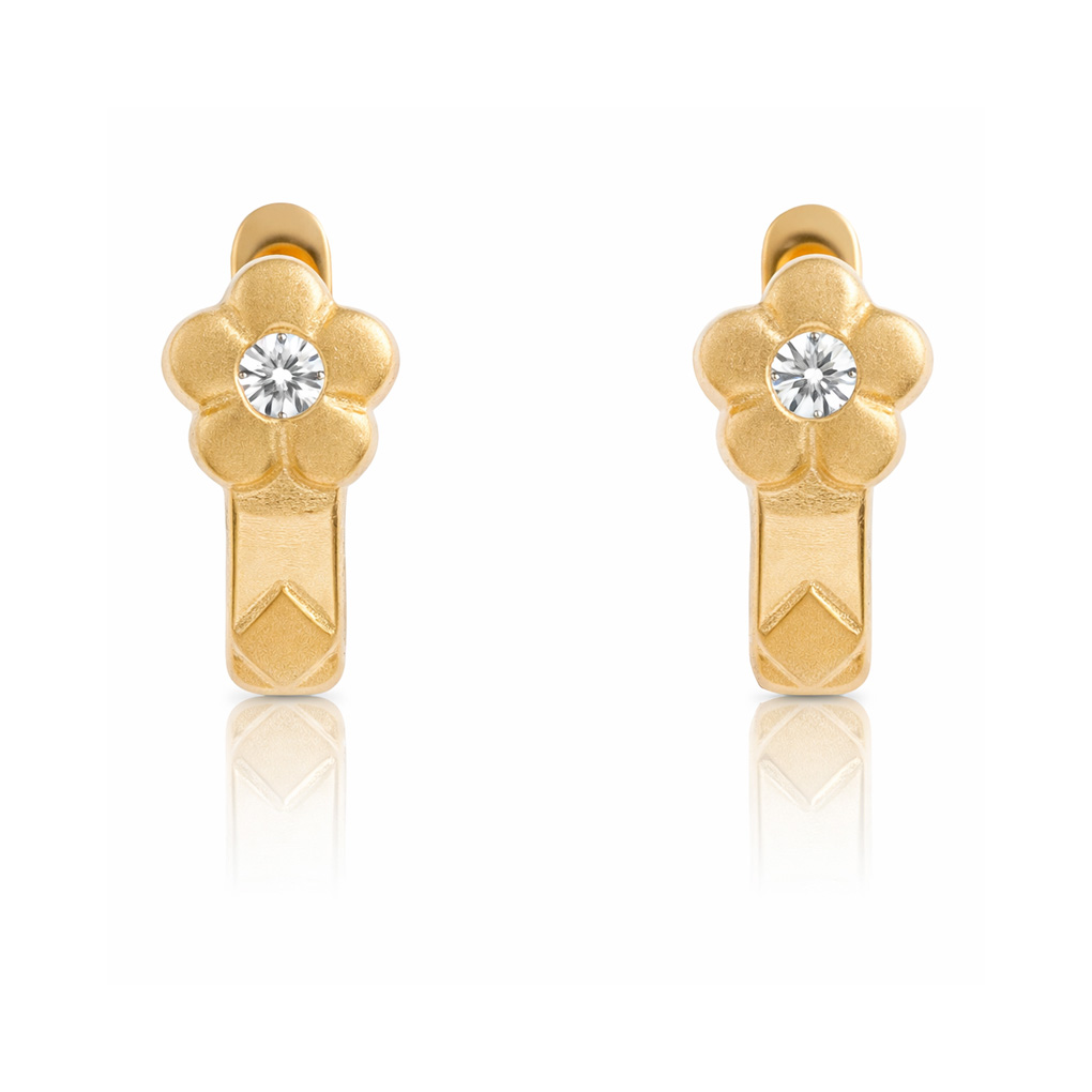 PENDIENTES ORO 18KL CIRCONITAS FLOR