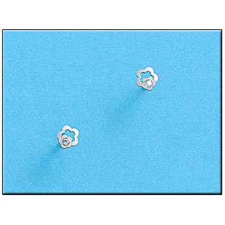 PENDIENTES ORO BLANCO 18KL FLOR