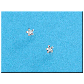 PENDIENTES ORO BLANCO 18KL FLOR
