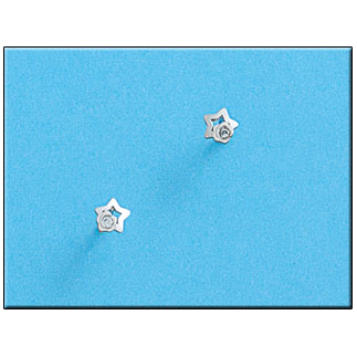 PENDIENTES ORO BLANCO 18KL ESTRELLA