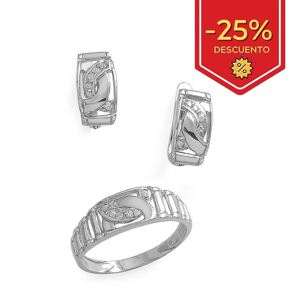 PENDIENTES ORO BLANCO 18KL