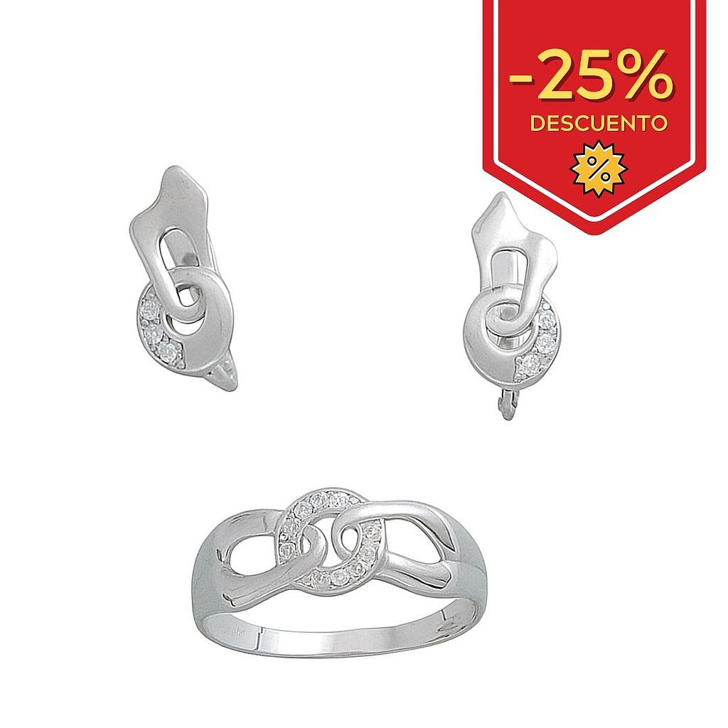 PENDIENTES ORO BLANCO 18KL