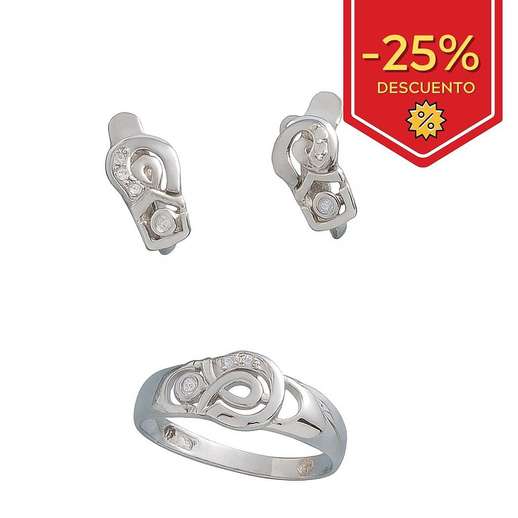 PENDIENTES ORO BLANCO 18KL