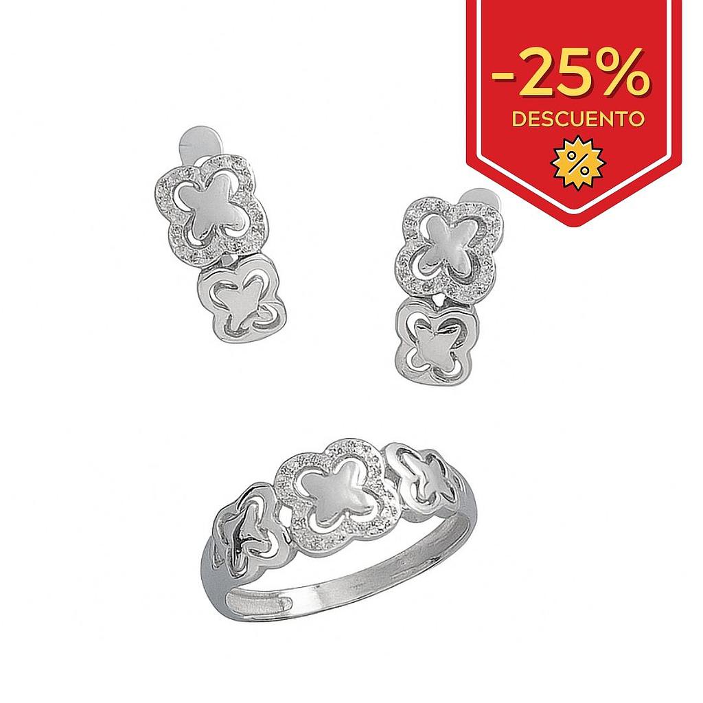 PENDIENTES ORO BLANCO 18KL