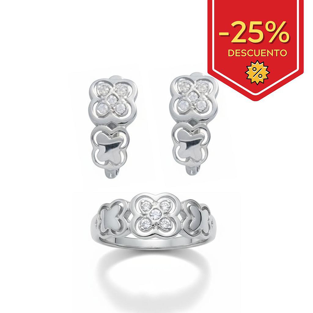 PENDIENTES ORO BLANCO 18KL CIRCONITAS