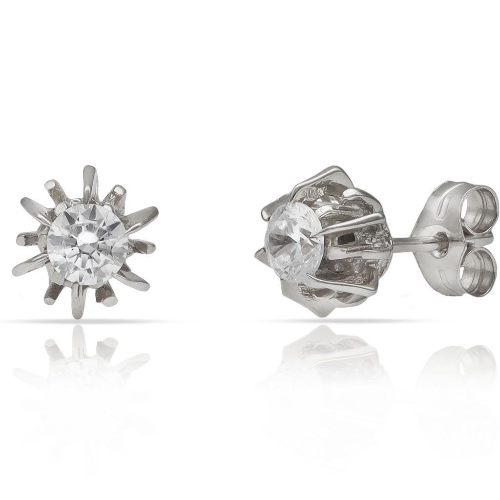 PENDIENTES ORO BLANCO 18KL CIRCONITAS