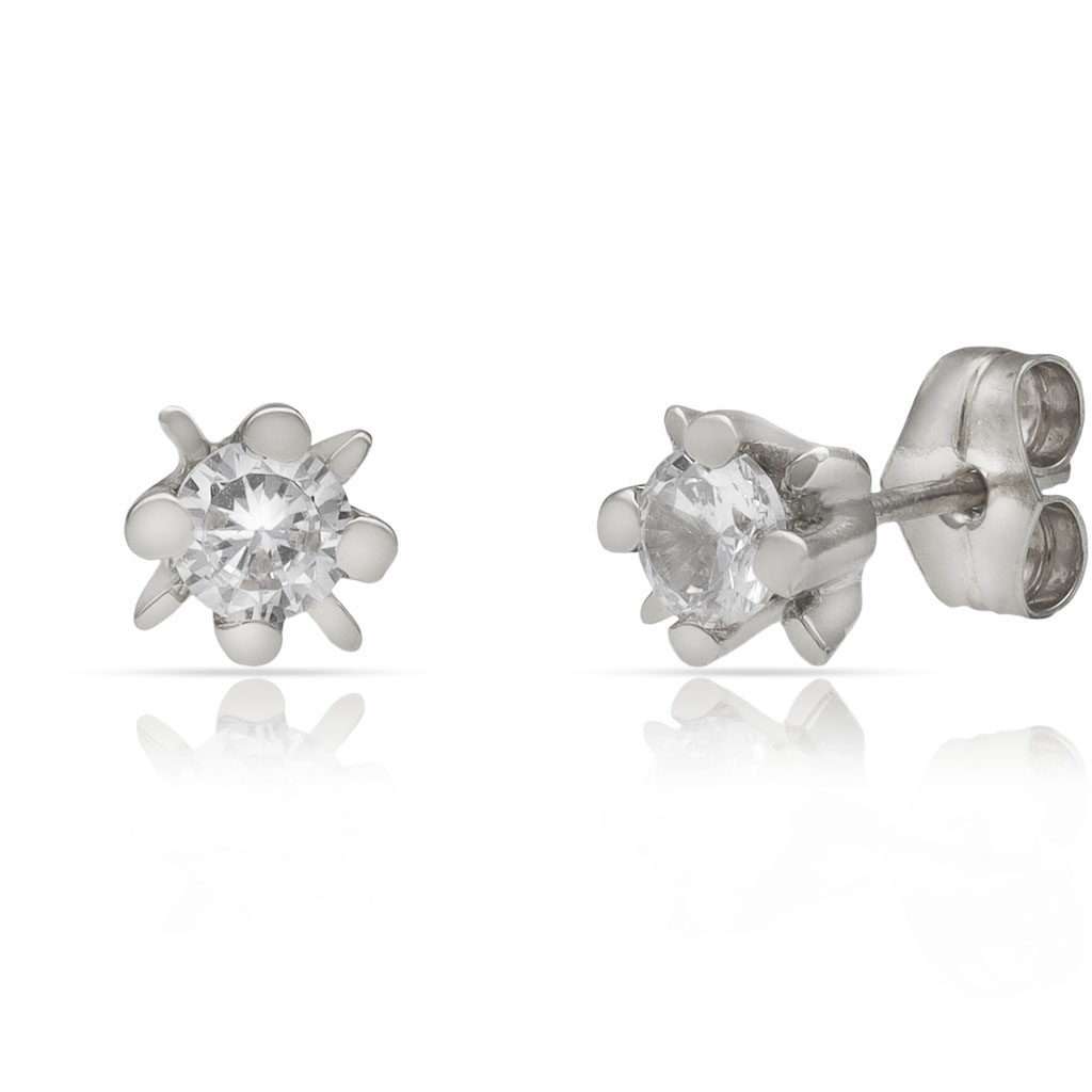 PENDIENTES ORO BLANCO 18KL CIRCONITAS