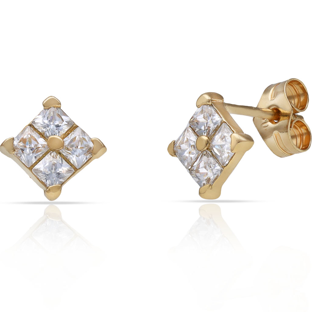 PENDIENTES ORO 18KL CUADRADOS - 6.50x6.50MM