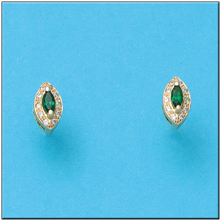 PENDIENTES ORO 18KL CRISOPAL VERDE