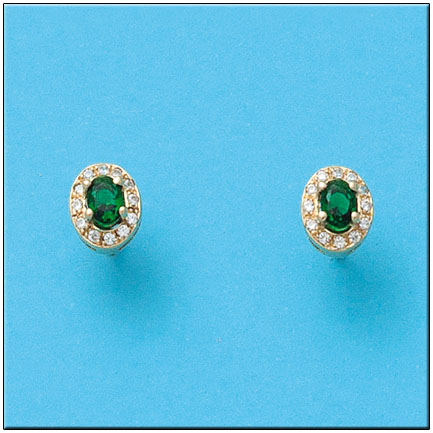 PENDIENTES ORO 18KL CRISOPAL VERDE