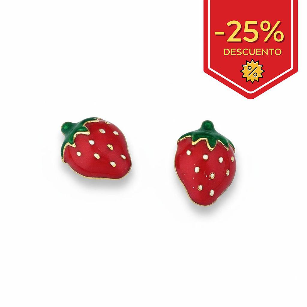 PENDIENTES ORO 18KL FRESA - 5x6MM