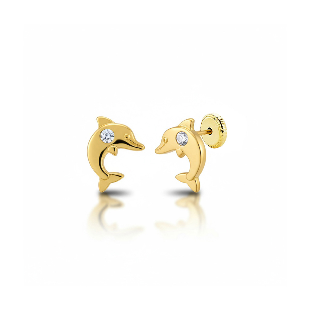 PENDIENTES ORO 18KL DELFIN