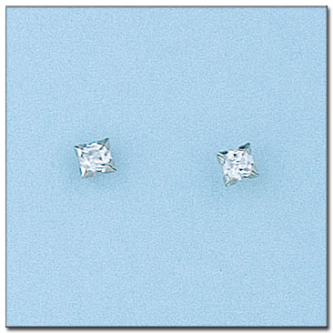 PENDIENTES ORO BLANCO 18KL - 3X3