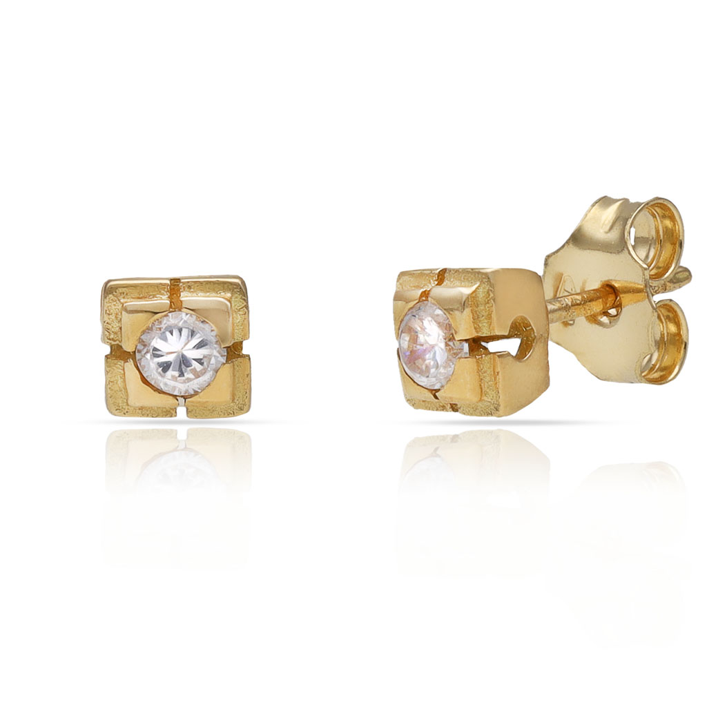 PENDIENTES ORO 18KL CIRCONITAS - 5x5MM