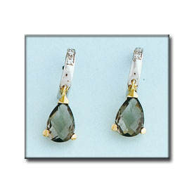 PENDIENTES ORO 18KL BICOLOR OLIVINA