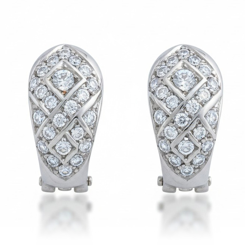 PENDIENTES ORO BLANCO 18KL CIRCONITAS