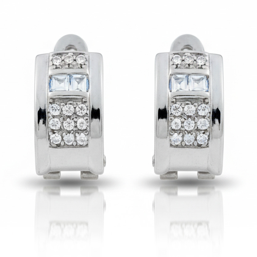 PENDIENTES ORO BLANCO 18KL CIRCONITAS