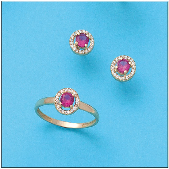 PENDIENTES ORO 18KL CRISOPAL ROJO