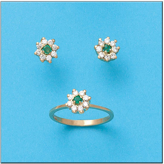 PENDIENTES ORO 18KL CRISOPAL VERDE