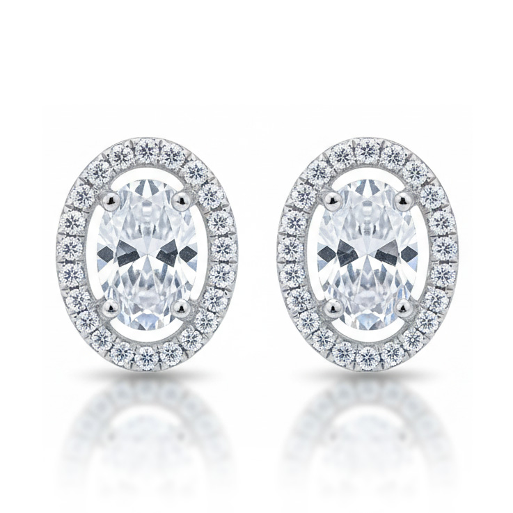 PENDIENTES ORO BLANCO 18KL CIRCONITAS