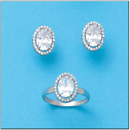 PENDIENTES ORO BLANCO 18KL CIRCONITAS