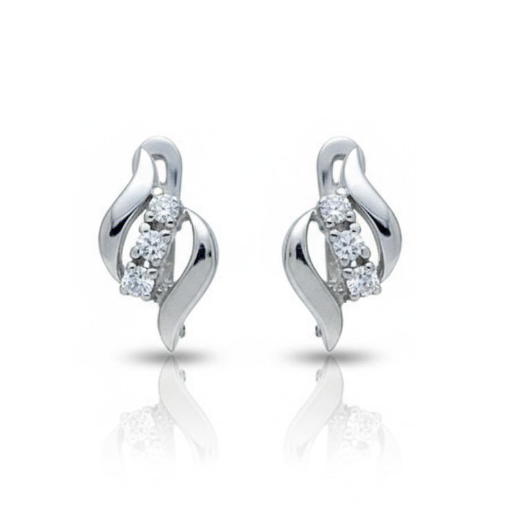 PENDIENTES ORO BLANCO 18KL CIRCONITAS