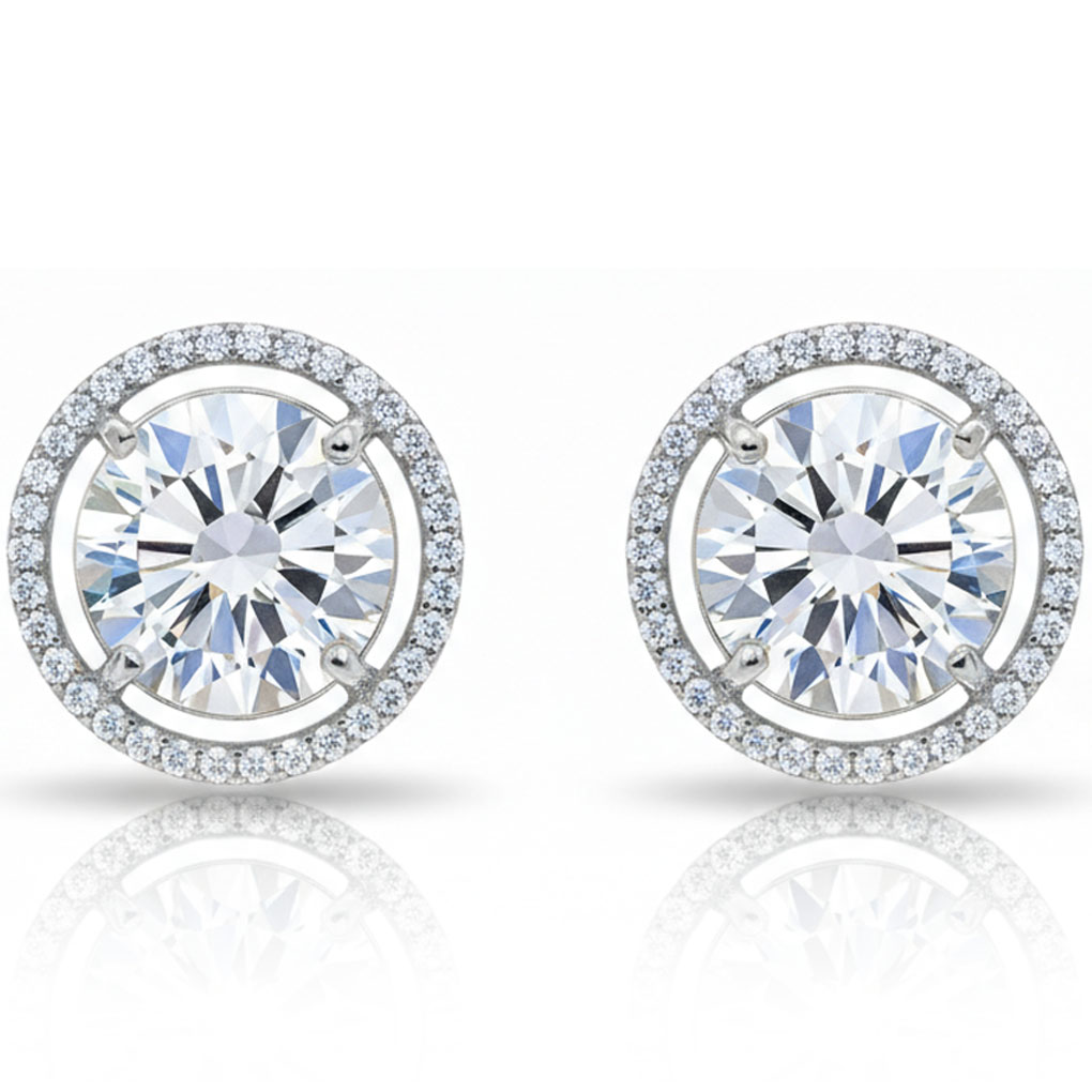 PENDIENTES ORO BLANCO 18KL CIRCONITAS