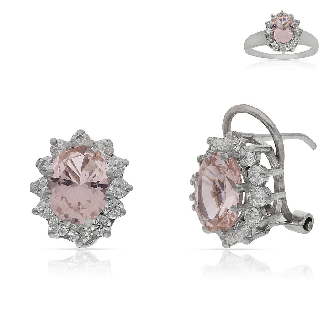 PENDIENTE ORO BLANCO 18KL NANO MORGANITA