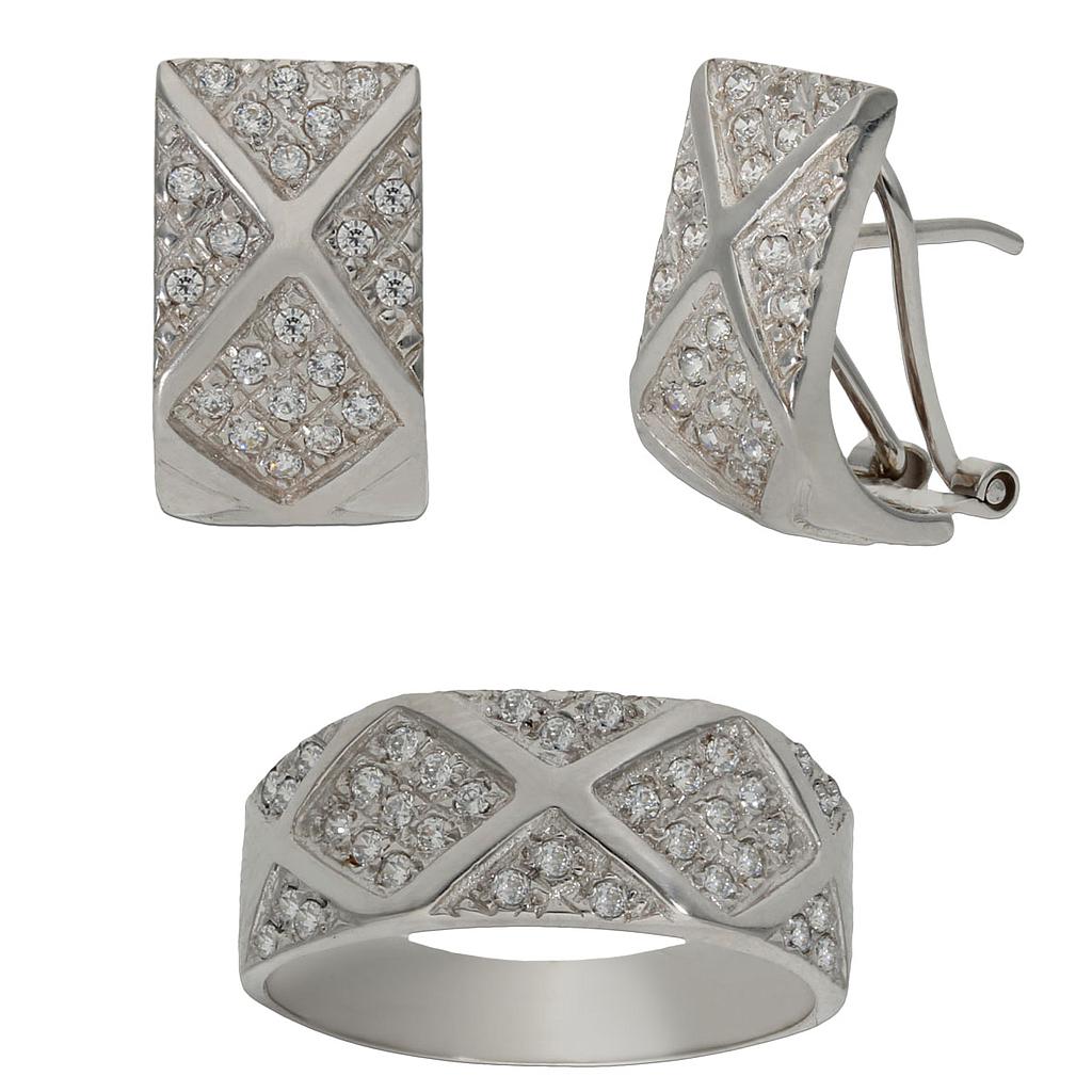 PENDIENTES ORO BLANCO 18KL CIRCONITAS