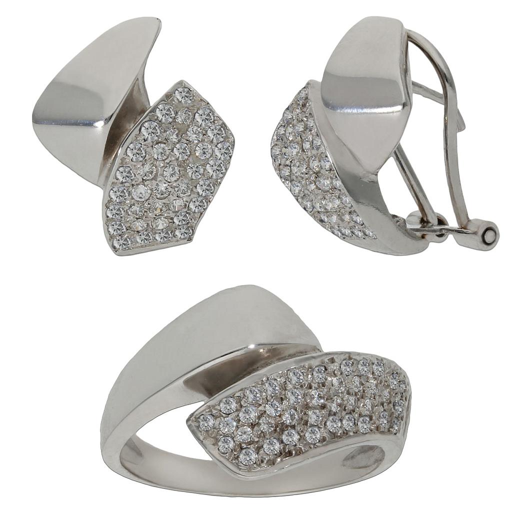 PENDIENTES ORO BLANCO 18KL CIRCONITAS