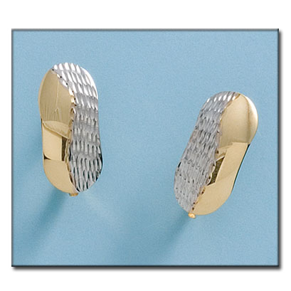 PENDIENTES ORO 18KL BICOLOR TALLADOS