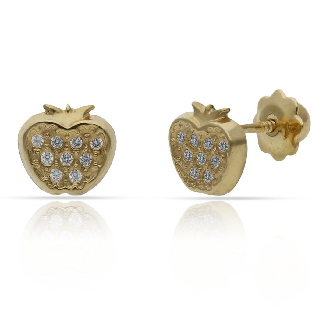 PENDIENTES ORO 18KL MANZANA
