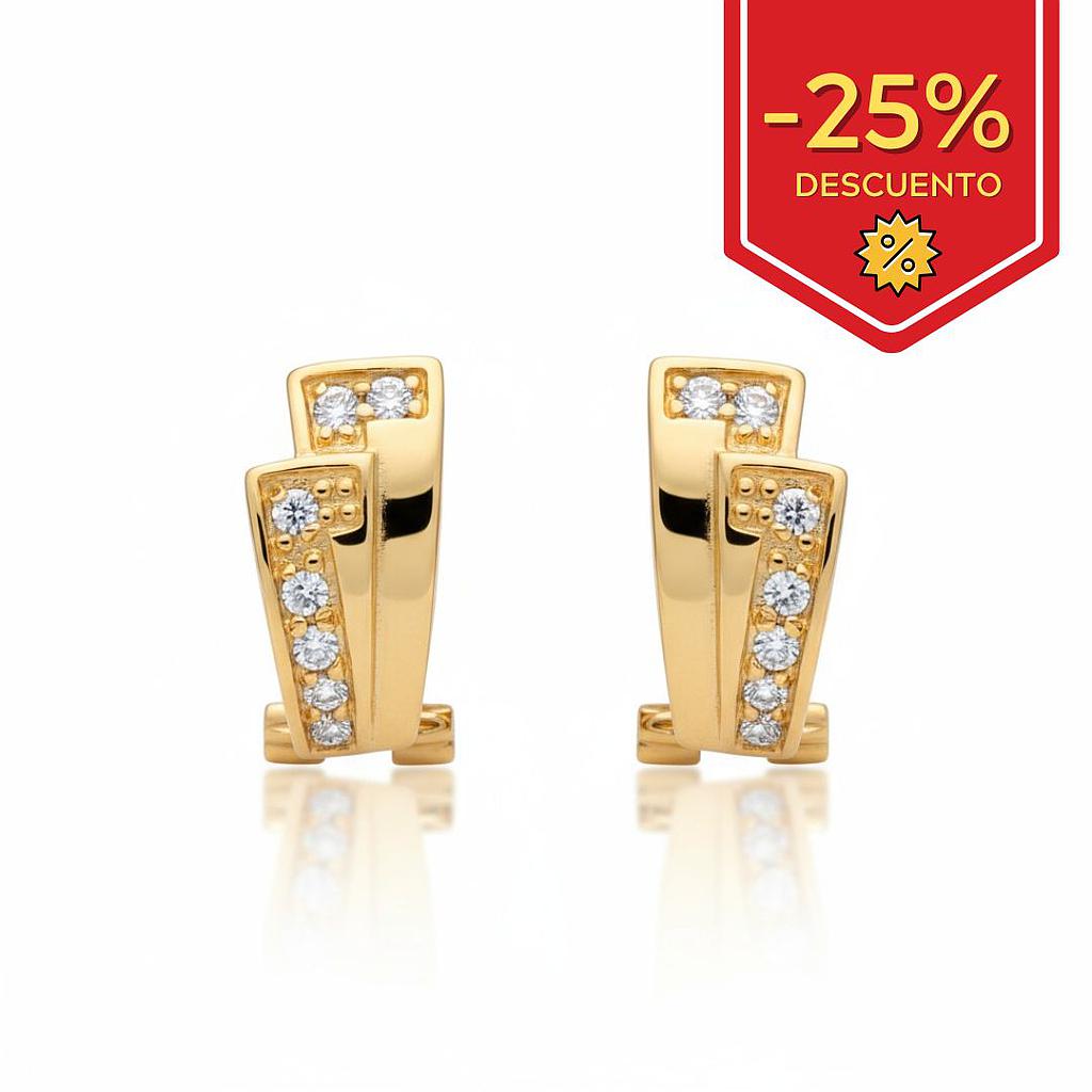 PENDIENTES EN ORO DE 18KL CIRCONITAS