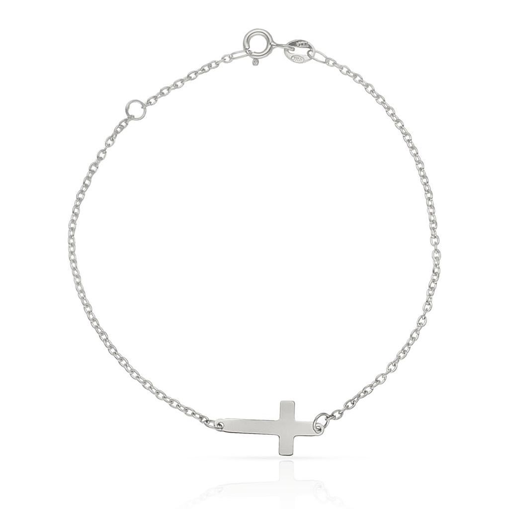 PULSERA ORO BLANCO 18KL CRUZ