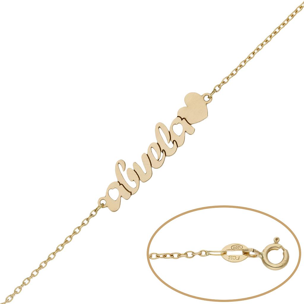PULSERA ORO 18KL ABUELA + CORAZON