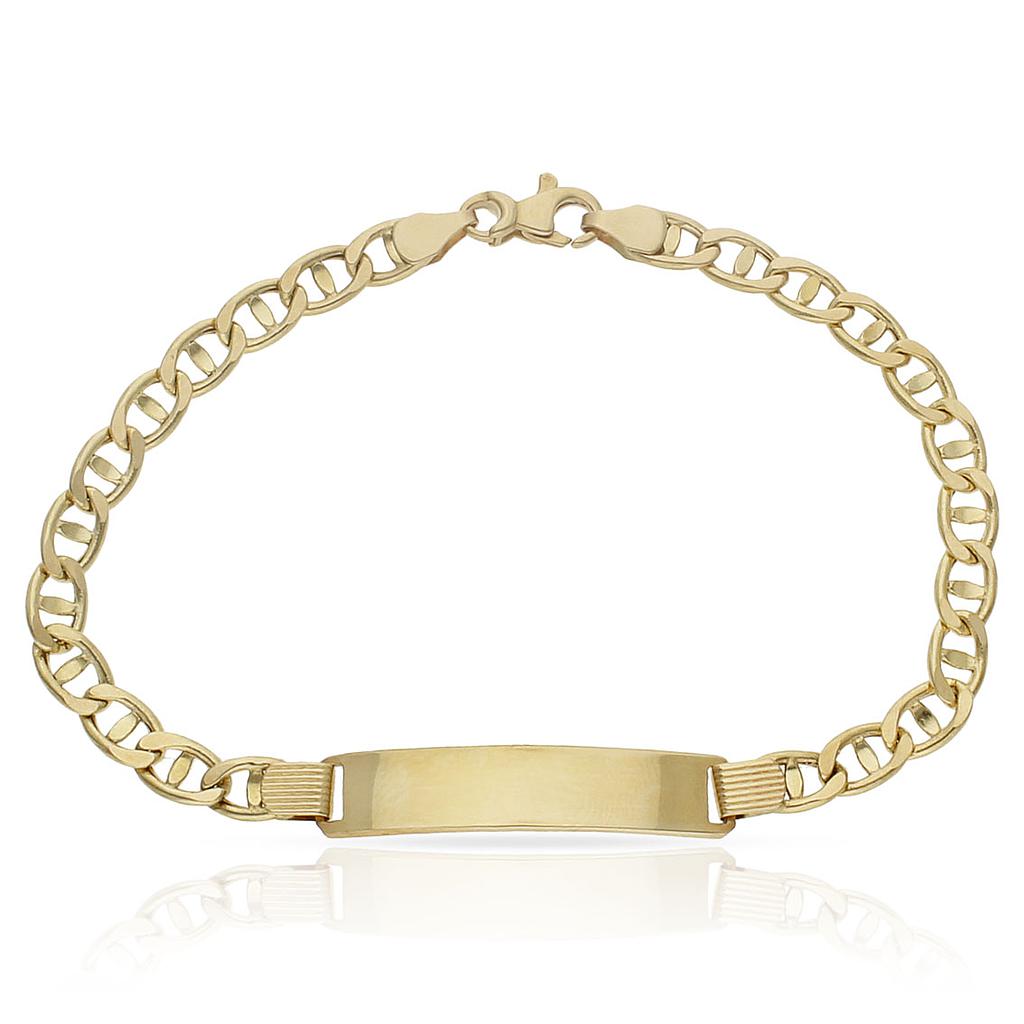 PULSERA ORO 18KL ANCLA PLACA