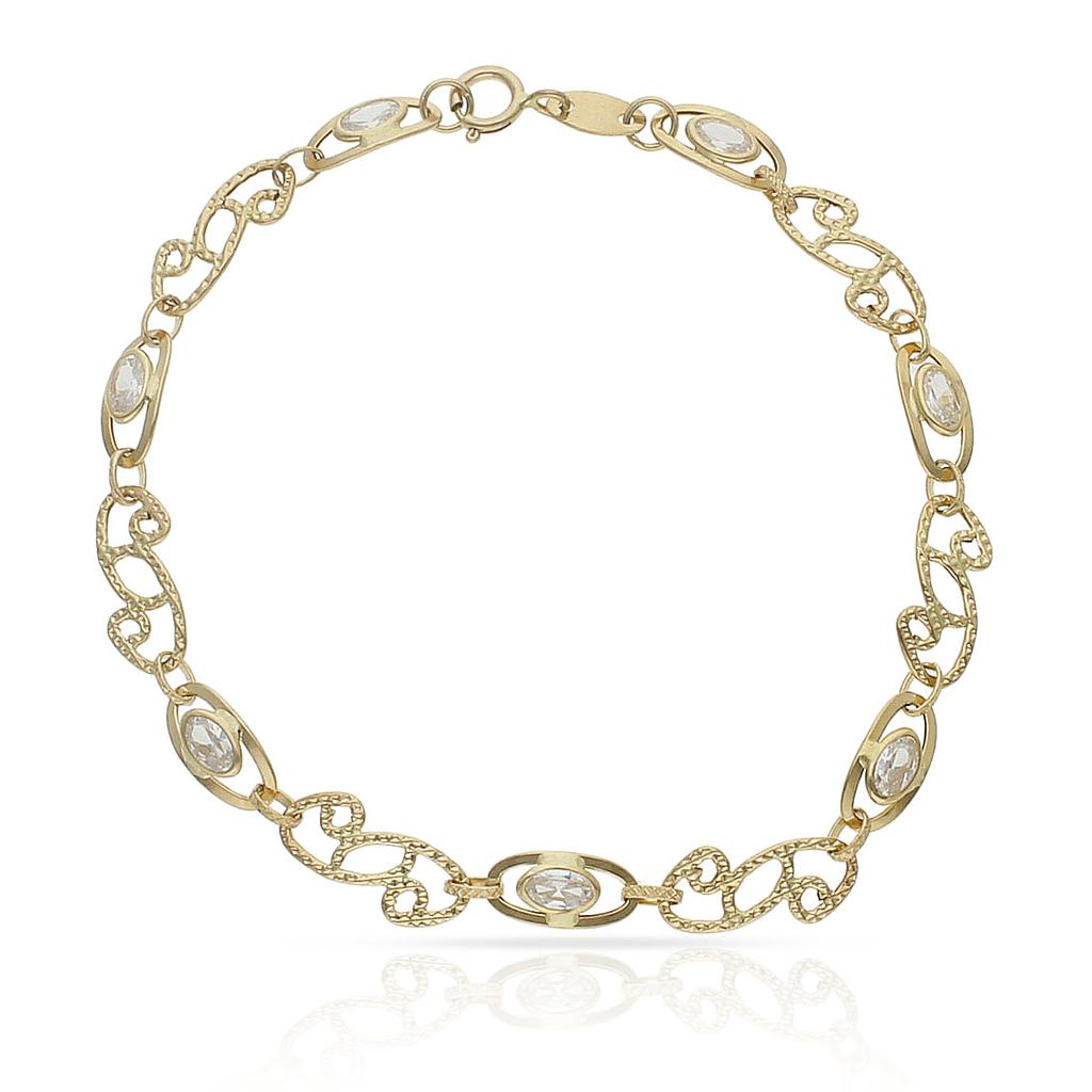 PULSERA ORO 18KL TROQUELADA CIRCONITAS