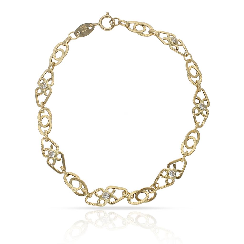 PULSERA ORO 18KL TROQUELADA CIRCONITAS