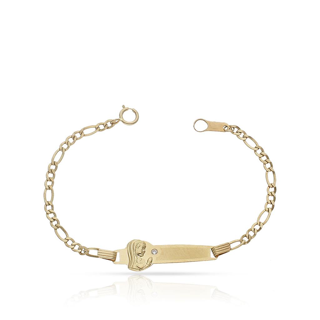 PULSERA ORO 18KL VIRGEN NIÑA CIRCONITA