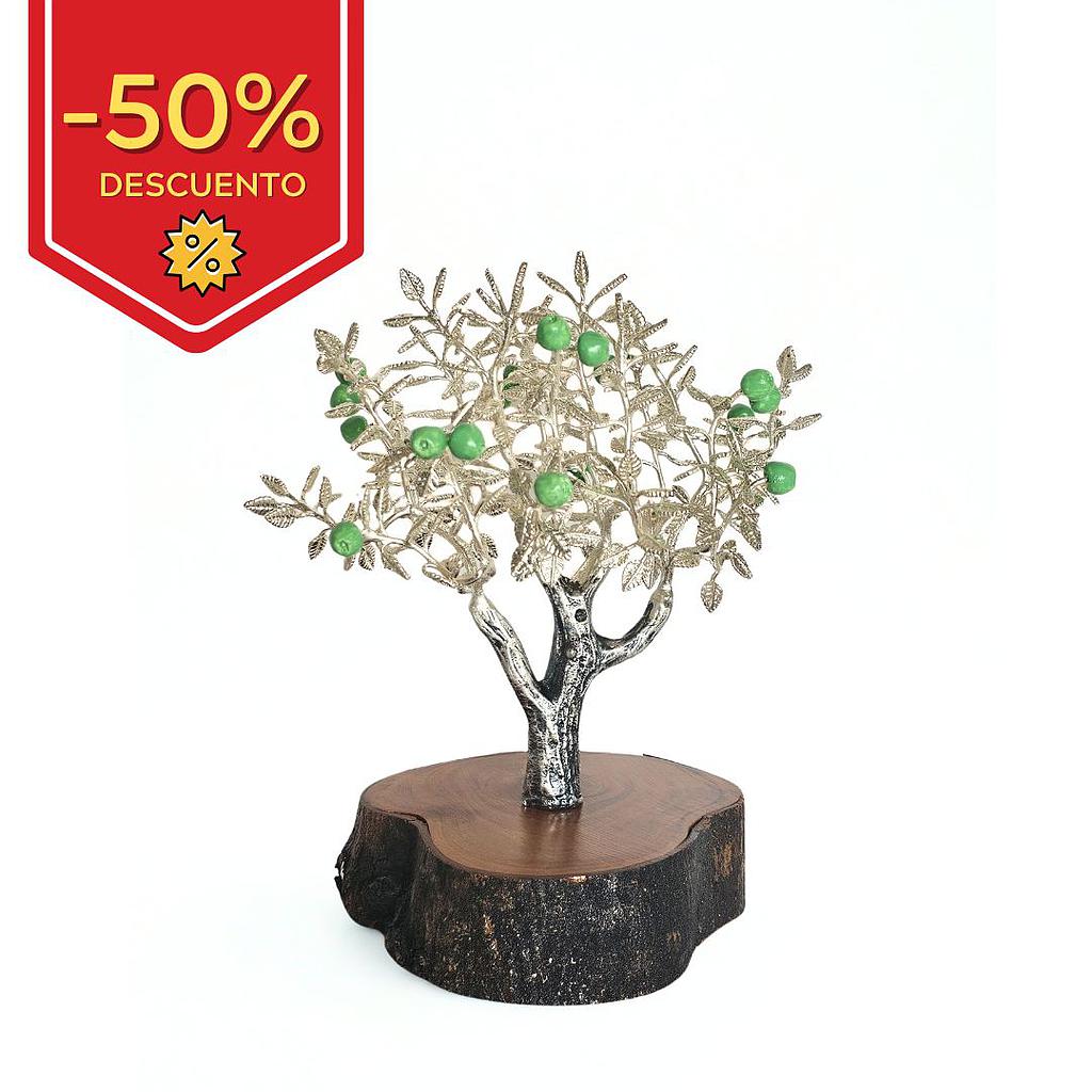 MANZANO PLATEADO Y ESMALTADO - 14X18CM