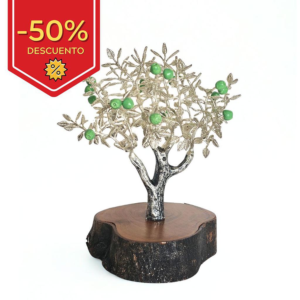 MANZANO PLATEADO Y ESMALTADO - 18X21CM