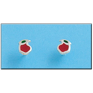 PENDIENTE PLATA 925MM MANZANA ESMALTADA
