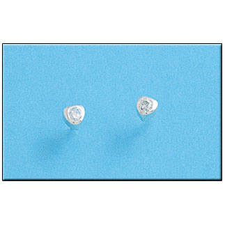 PENDIENTES PLATA 925MM CORAZON CIRCONITA - 4MM