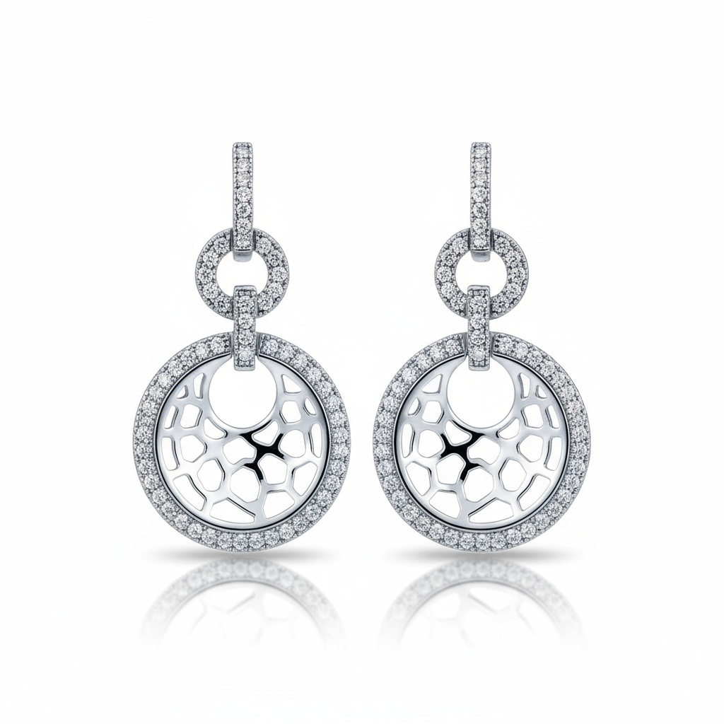 PENDIENTES PLATA 925MM CIRCULO CIRCONITAS