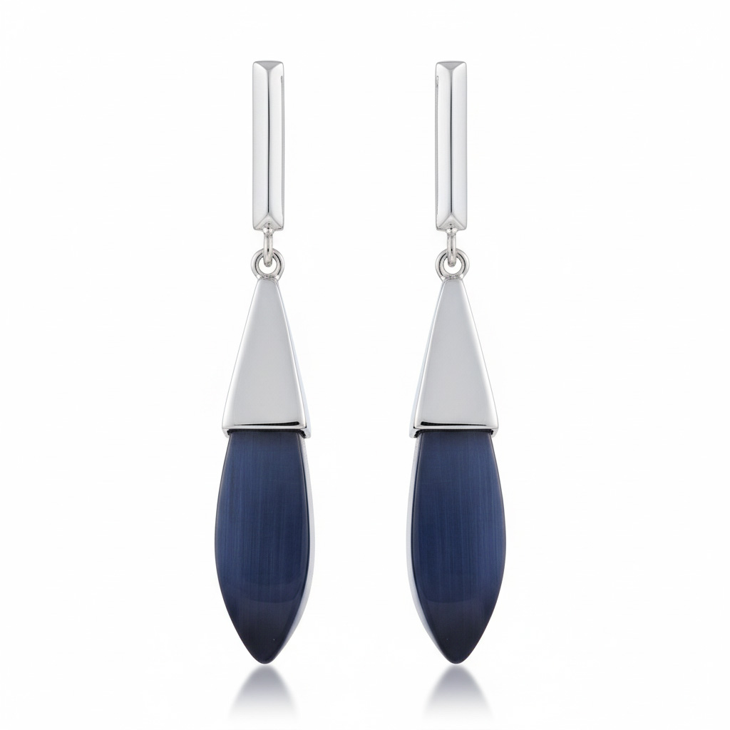 PENDIENTES PLATA 925MM OJO DE GATO